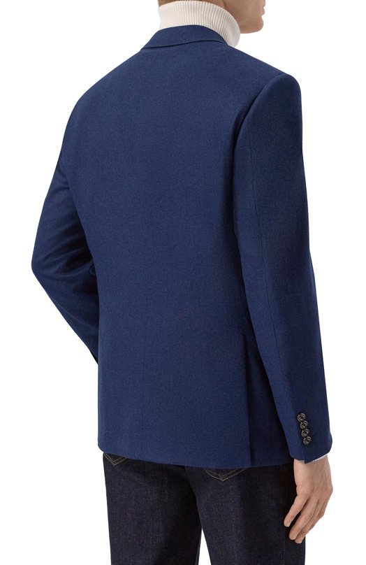 Шерстяной пиджак Stefano Ricci S1RF432SH3/W0002I_001 Синий  S1RF432SH3/W0002I_001 Фото 5