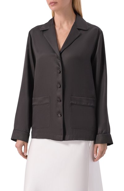 Шелковая рубашка MVST темно-коричневого цвета по цене 165500 руб., арт. M26.2PW.B017/F138, фото 3 Шелковая рубашка MVST, арт. M26.2PW.B017/F138, фото 3