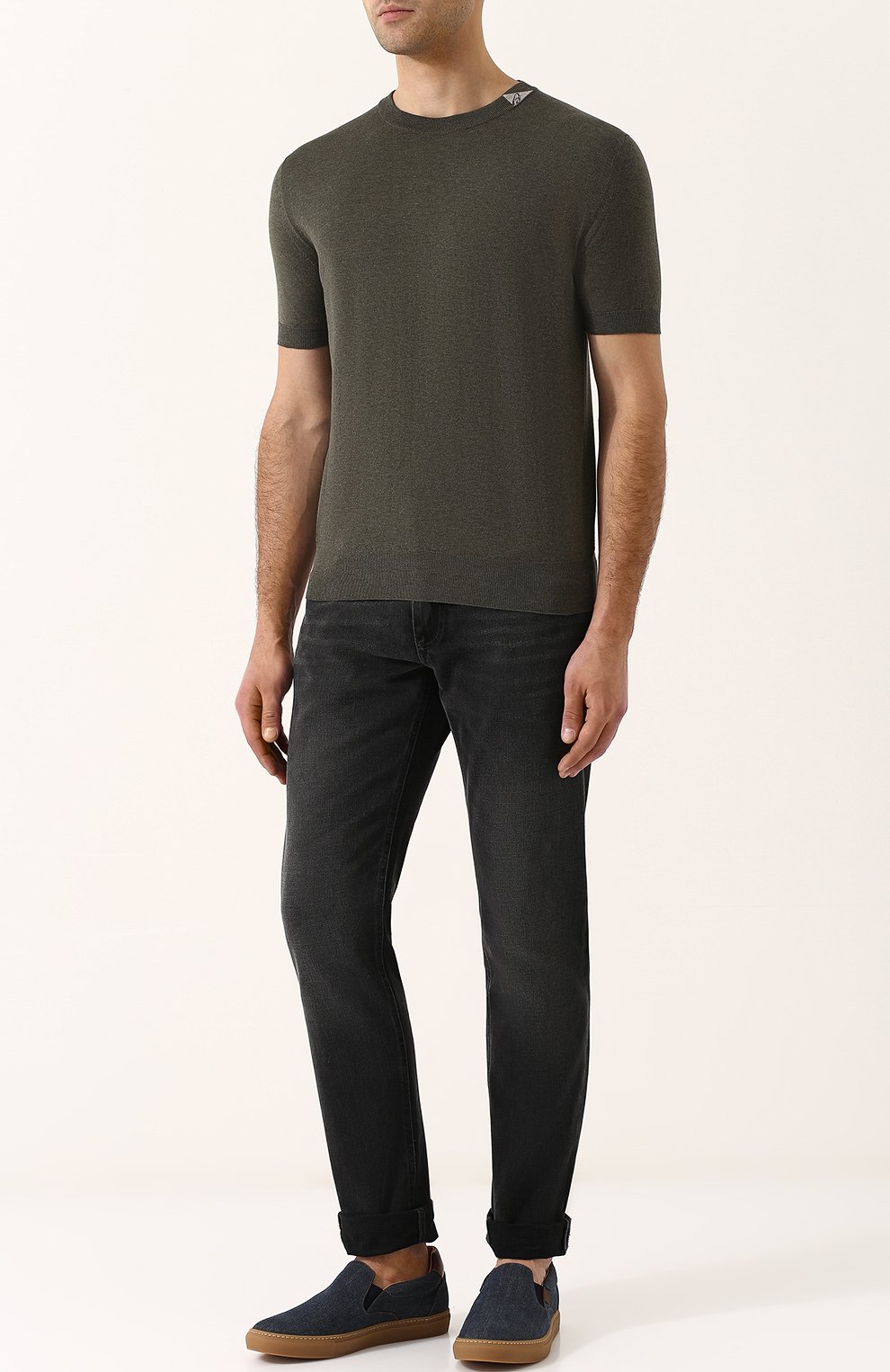 Хлопковый джемпер тонкой вязки с короткими рукавами BRIONI, арт. UMR00L/P7K02, фото 2