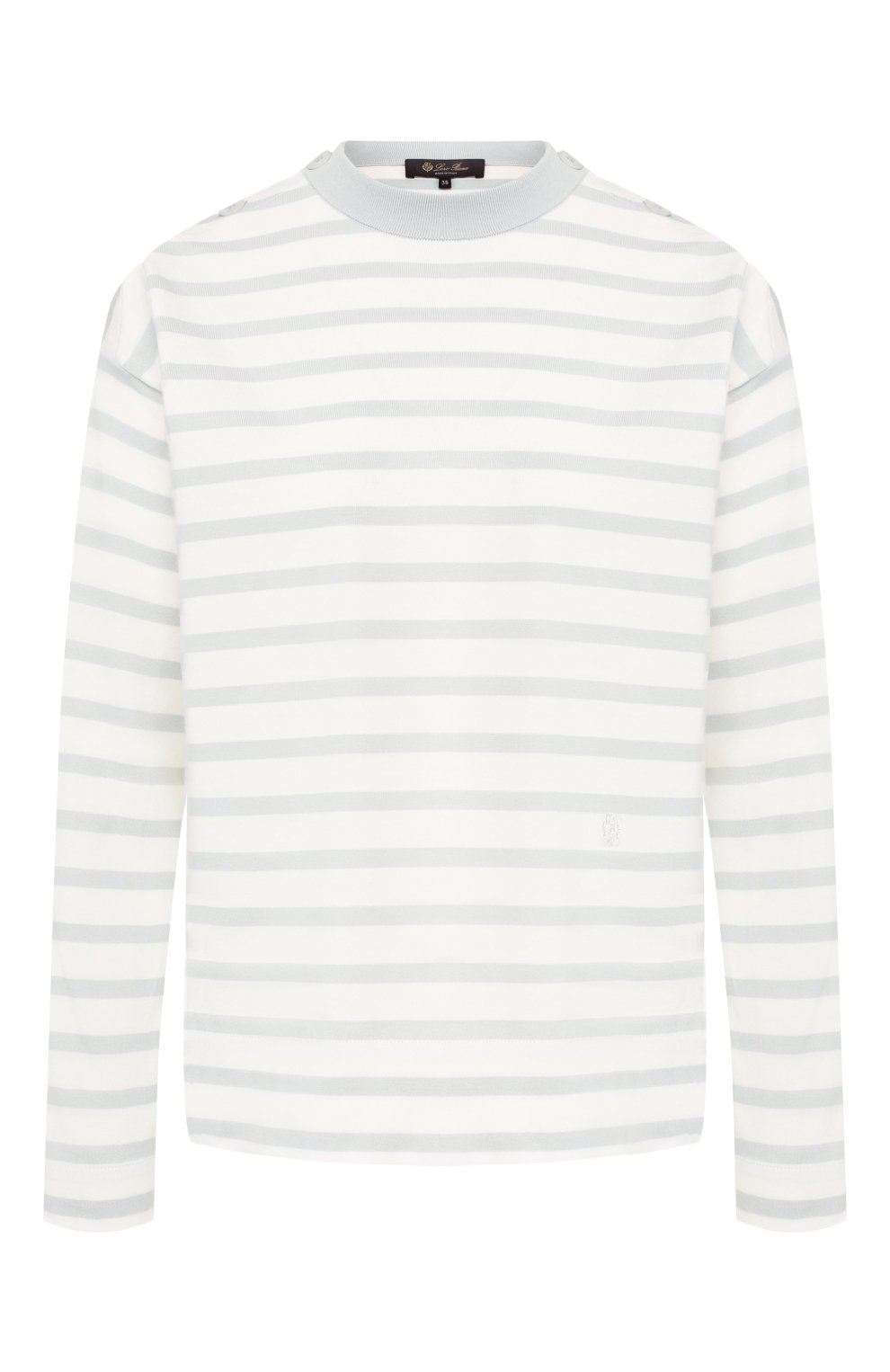 Хлопковый лонгслив LORO PIANA голубого цвета по цене 47500 руб., арт. FAI5043, фото 1 Хлопковый лонгслив LORO PIANA, арт. FAI5043, фото 1