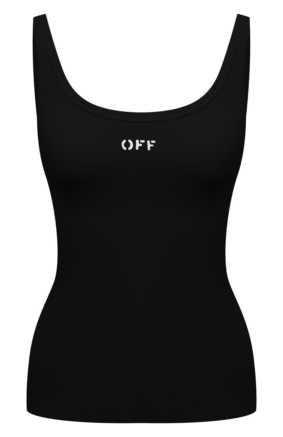 Хлопковая майка OFF-WHITE черного цвета по цене 27150 руб., арт. 0WAD072S21JER001, фото 1 Хлопковая майка OFF-WHITE, арт. 0WAD072S21JER001, фото 1