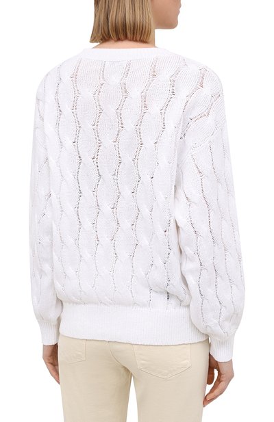 Свитер из хлопка и льна BRUNELLO CUCINELLI, арт. M70573220, фото 4