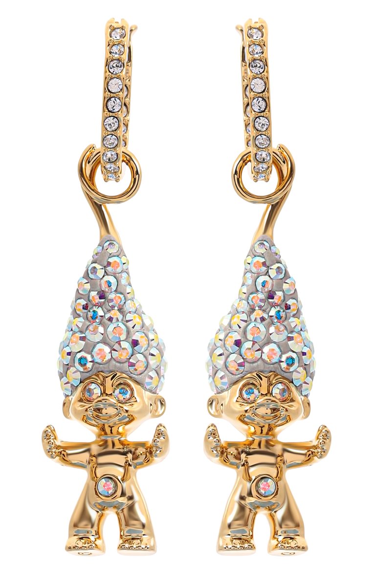 Женские серьги good luck trolls SWAROVSKI золотого цвета, арт. 5691944 | Фото 1 (Материал: Кристаллы, Металл; Нос: Не проставлено)