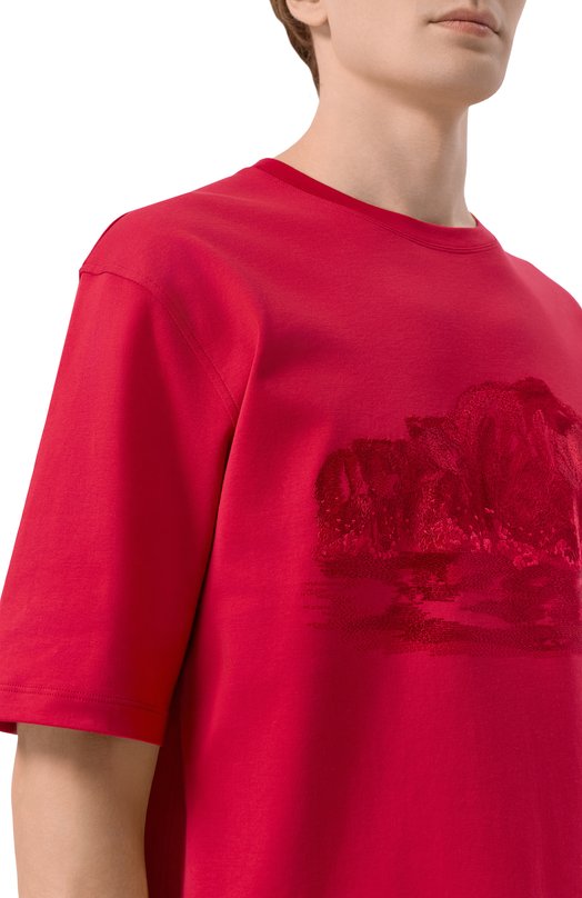 Хлопковая футболка Stefano Ricci MNH6205350/LUXT Красный  MNH6205350/LUXT Фото 5