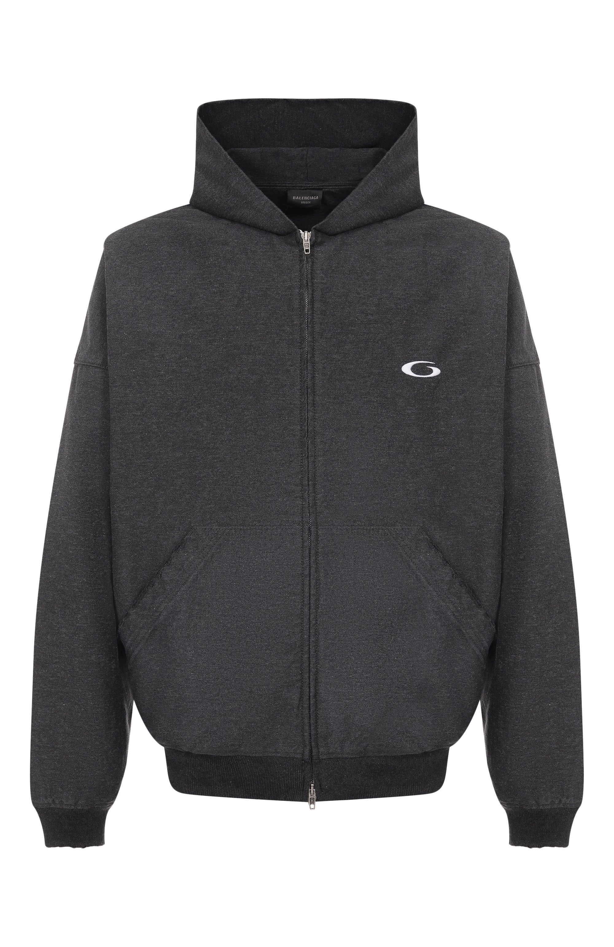 Хлопковая толстовка BALENCIAGA темно-серого цвета по цене 381000 руб., арт. 838688/TSWB3, фото 1 Хлопковая толстовка BALENCIAGA, арт. 838688/TSWB3, фото 1