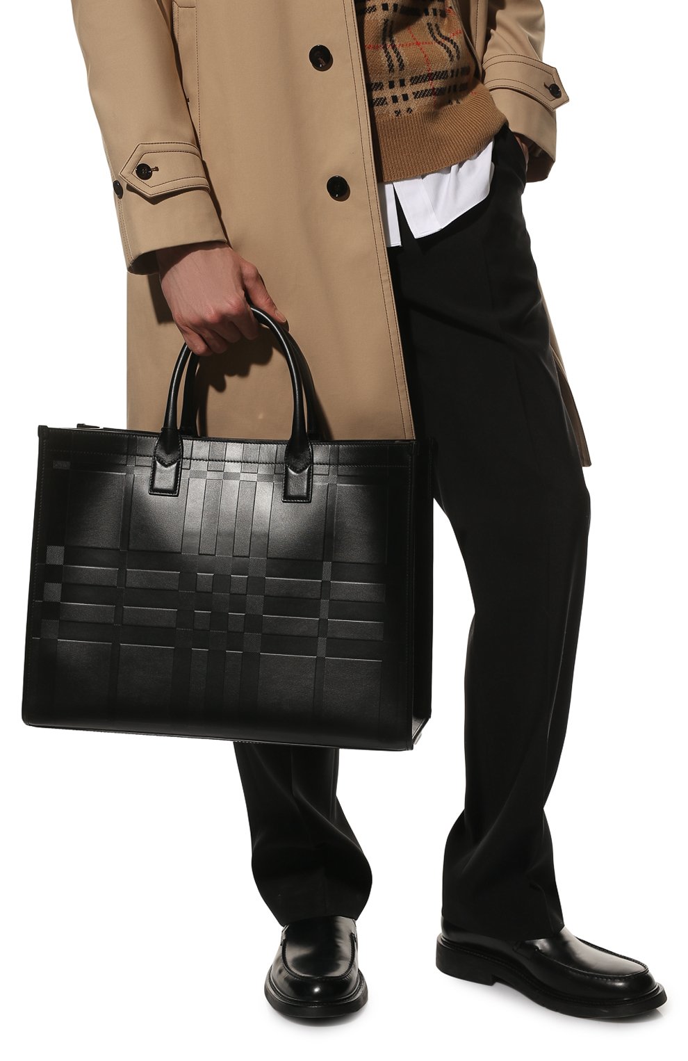 Кожаная сумка-тоут BURBERRY, арт. 8049028, фото 2