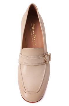 Женские кожаные туфли SANTONI бежевого цвета, арт. WDCG71240SX1NZZF | Фото 6 (Материал сплава: Проставлено; Материал внешний: Натуральная кожа; Материал внутренний: Натуральная кожа; Драгоценные камни: Проставлено; Подошва: Плоская; Каблук тип: Устойчивый; Каблук высота: Высокий)