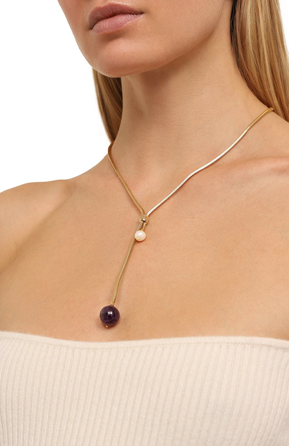 Колье CRYSTALLINE JEWELLERY фиолетового цвета по цене 12760 руб., арт. 576B, фото 2 Колье CRYSTALLINE JEWELLERY, арт. 576B, фото 2