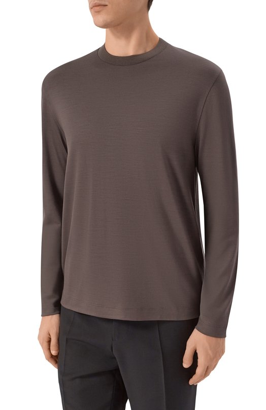 Шерстяной джемпер Canali T0917/MJ02338 Коричневый  T0917/MJ02338 Фото 3