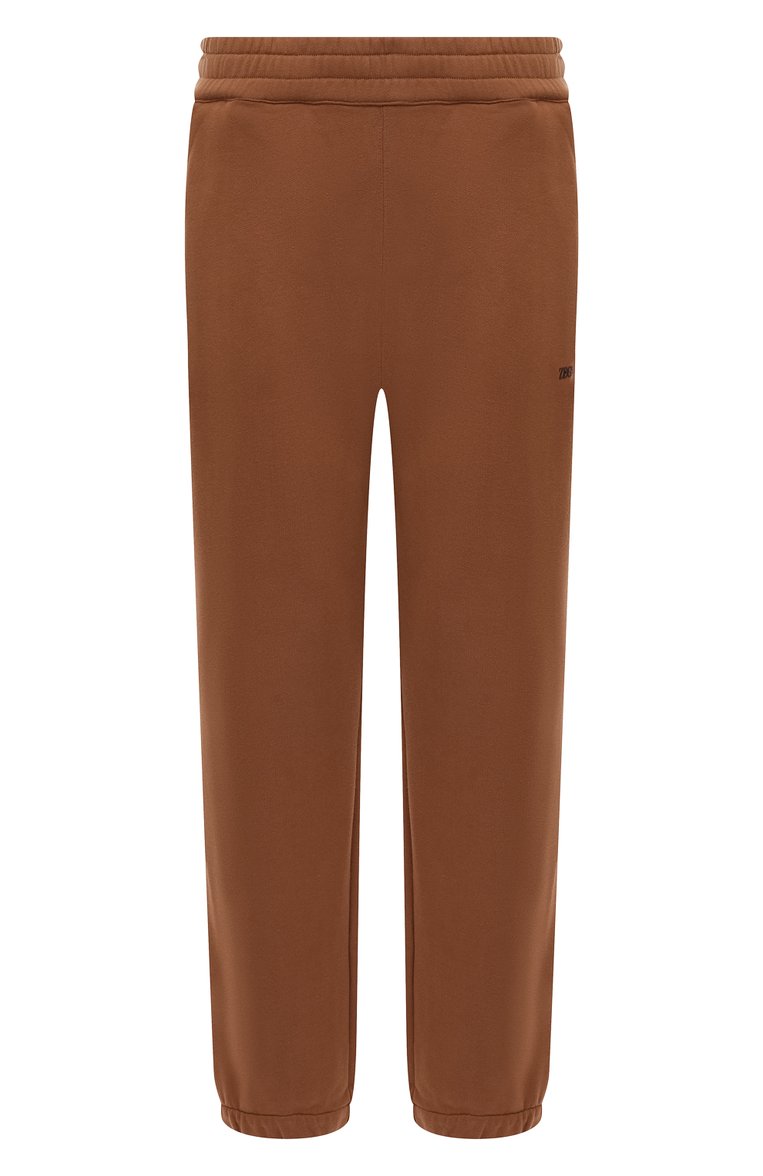 Мужские хлопковые джоггеры ZEGNA коричневого цвета, арт. UD522A7/DPA7 | Фото 1 (Длина (брюки, джинсы): Стандартные; Материал внешний: Хлопок; Силуэт М (брюки): Джоггеры; Стили: Спорт-шик; Автоматизация состава: Проставлено; Автоматизация ТО: Проставлено)