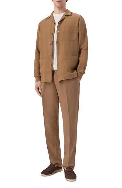 Льняные брюки BOGLIOLI коричневого цвета по цене 49950 руб., арт. 89895Q/SB5752, фото 2 Льняные брюки BOGLIOLI, арт. 89895Q/SB5752, фото 2