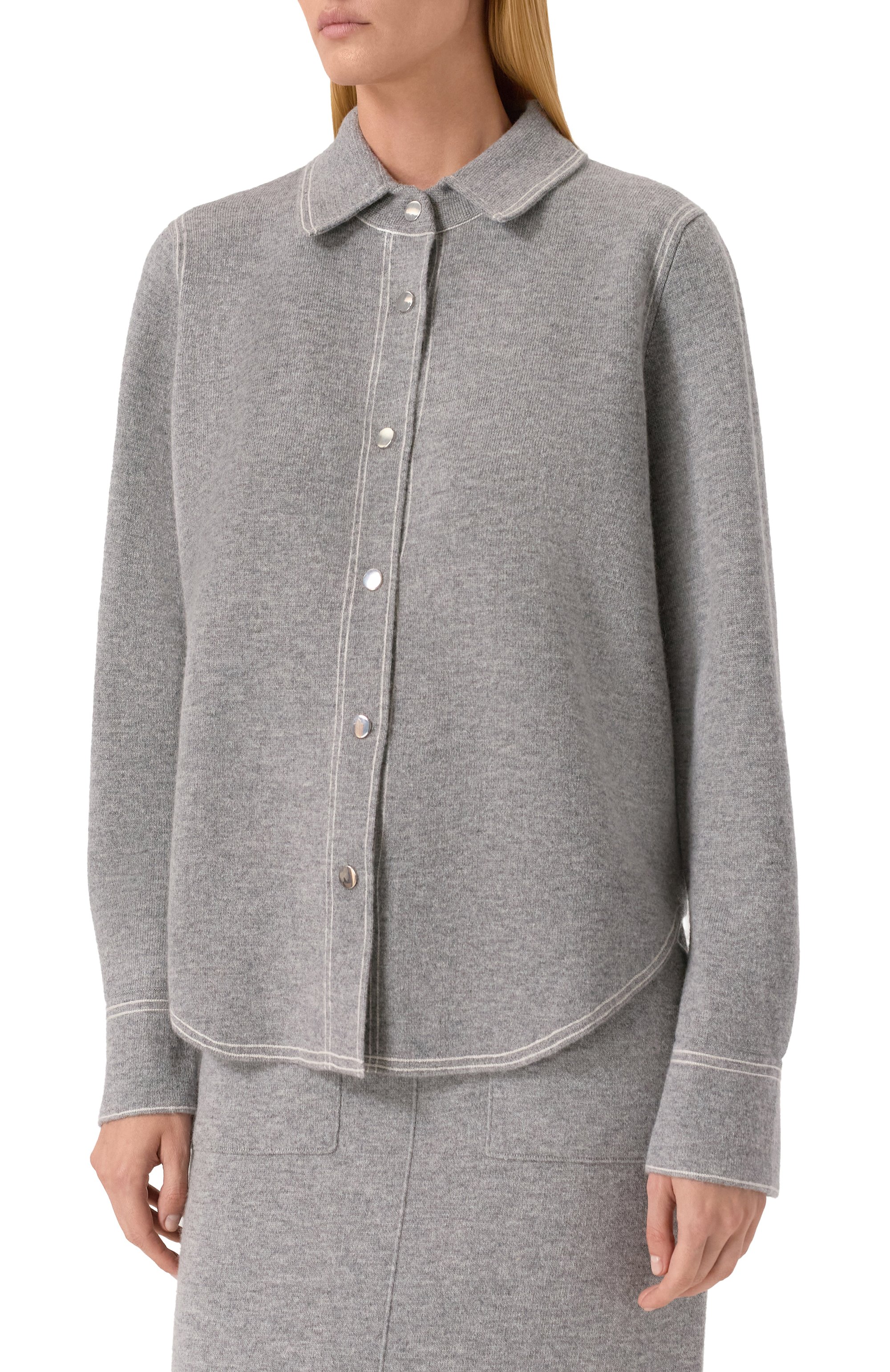 Рубашка из шерсти и кашемира ALLUDE, арт. 255/17711, фото 3