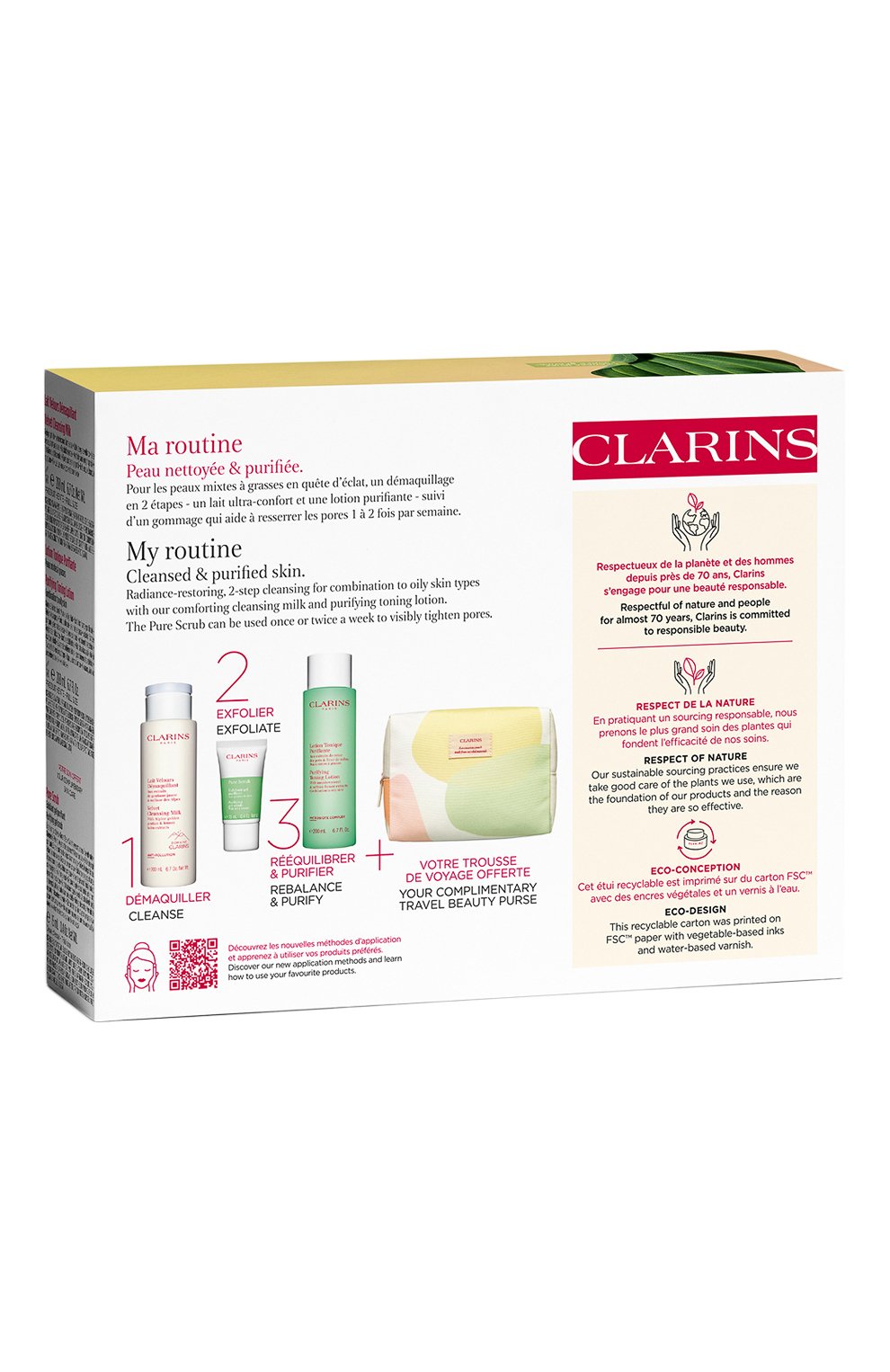 Набор в косметичке cleansing essentials combination to oily skin (2x200+15ml) CLARINS, арт. 80097023, фото 6