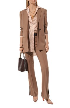 Женские кожаные туфли SANTONI бежевого цвета, арт. WDFQ70946HI2TVAAP29 | Фото 2 (Подошва: Плоская; Каблук высота: Средний; Материал сплава: Проставлено; Материал внутренний: Натуральная кожа; Драгоценные камни: Проставлено; Каблук тип: Фигурный; Материал внешний: Натуральная кожа)