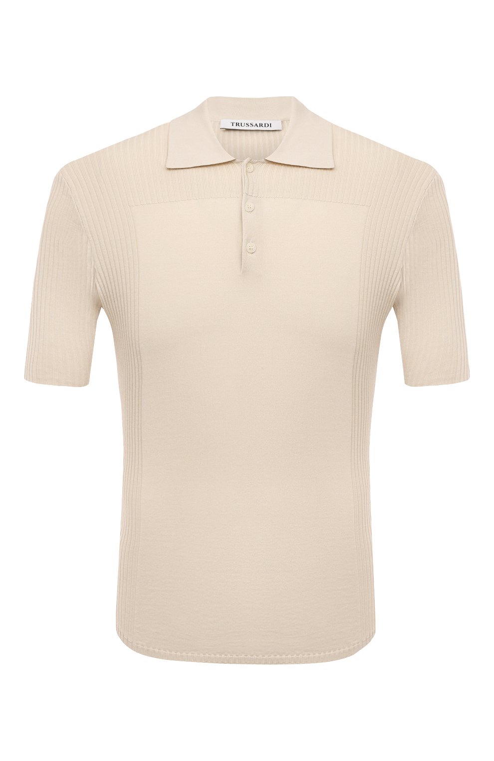 Хлопковое поло TRUSSARDI кремового цвета по цене 15000 руб., арт. 52M00663-0F000789, фото 1 Хлопковое поло TRUSSARDI, арт. 52M00663-0F000789, фото 1