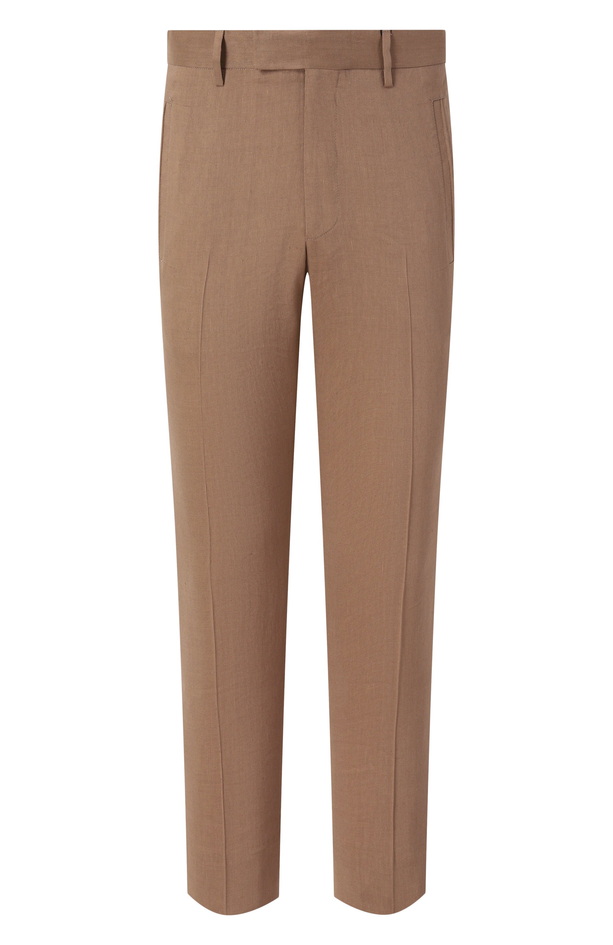 Брюки изо льна и шерсти CORNELIANI светло-коричневого цвета по цене 59600 руб., арт. 254513-2518468, фото 1 Брюки изо льна и шерсти CORNELIANI, арт. 254513-2518468, фото 1