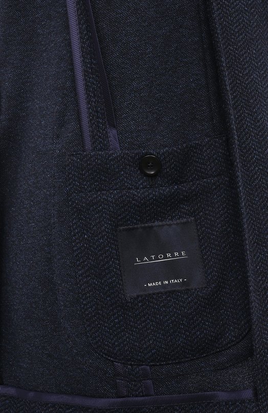 Пиджак из шерсти и хлопка Sartoria Latorre JD74/JG031 Синий  JD74/JG031 Фото 8