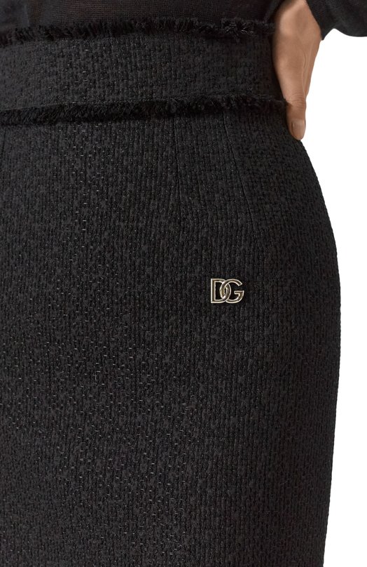 Юбка из шерсти и вискозы Dolce & Gabbana F4CJCT/GDCLW Чёрный  F4CJCT/GDCLW Фото 5