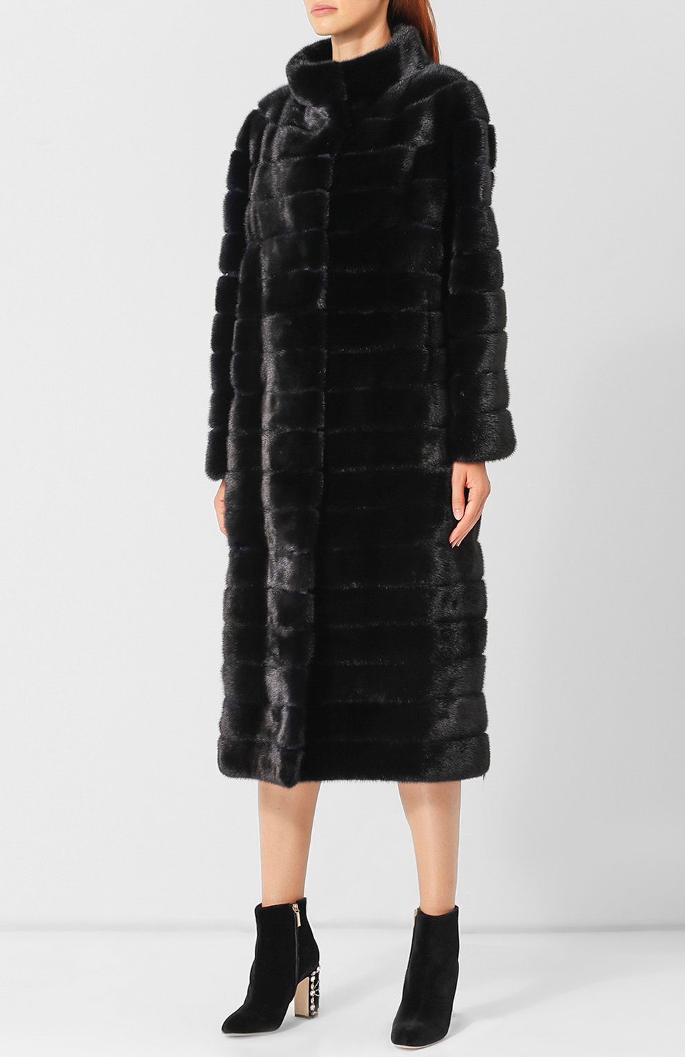 Шуба из меха норки с воротником-стойкой YVES SALOMON, арт. 9WYM27620VMLX, фото 3