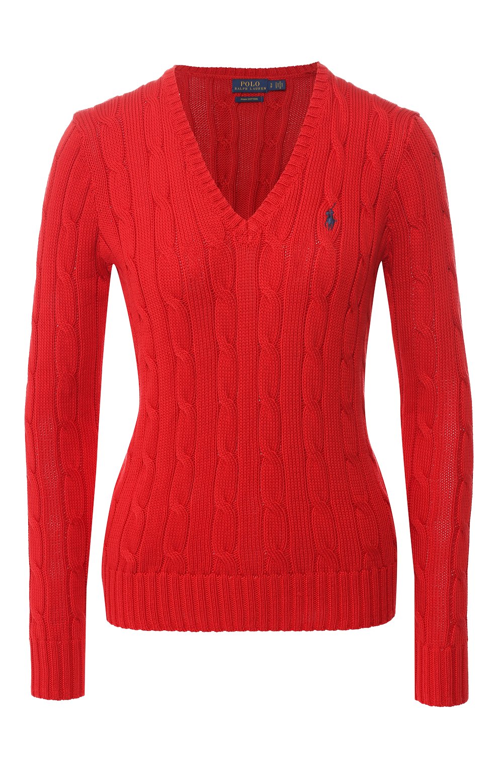 Хлопковый пуловер POLO RALPH LAUREN красного цвета по цене 19650 руб., арт. 211580008/0S191C09, фото 1 Хлопковый пуловер POLO RALPH LAUREN, арт. 211580008/0S191C09, фото 1