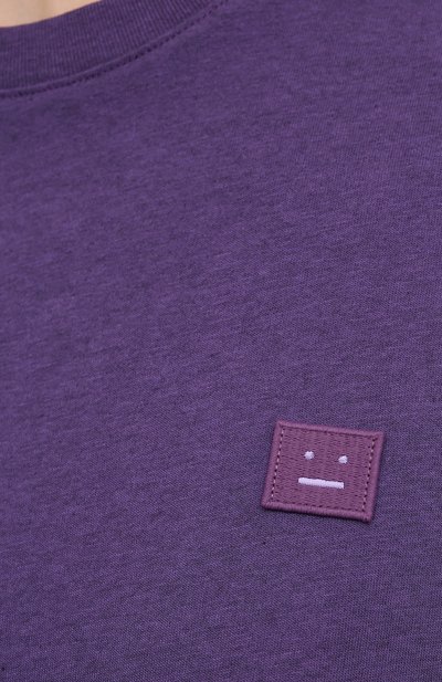 Хлопковая футболка ACNE STUDIOS фиолетового цвета по цене 11400 руб., арт. CL0082/W, фото 5 Хлопковая футболка ACNE STUDIOS, арт. CL0082/W, фото 5