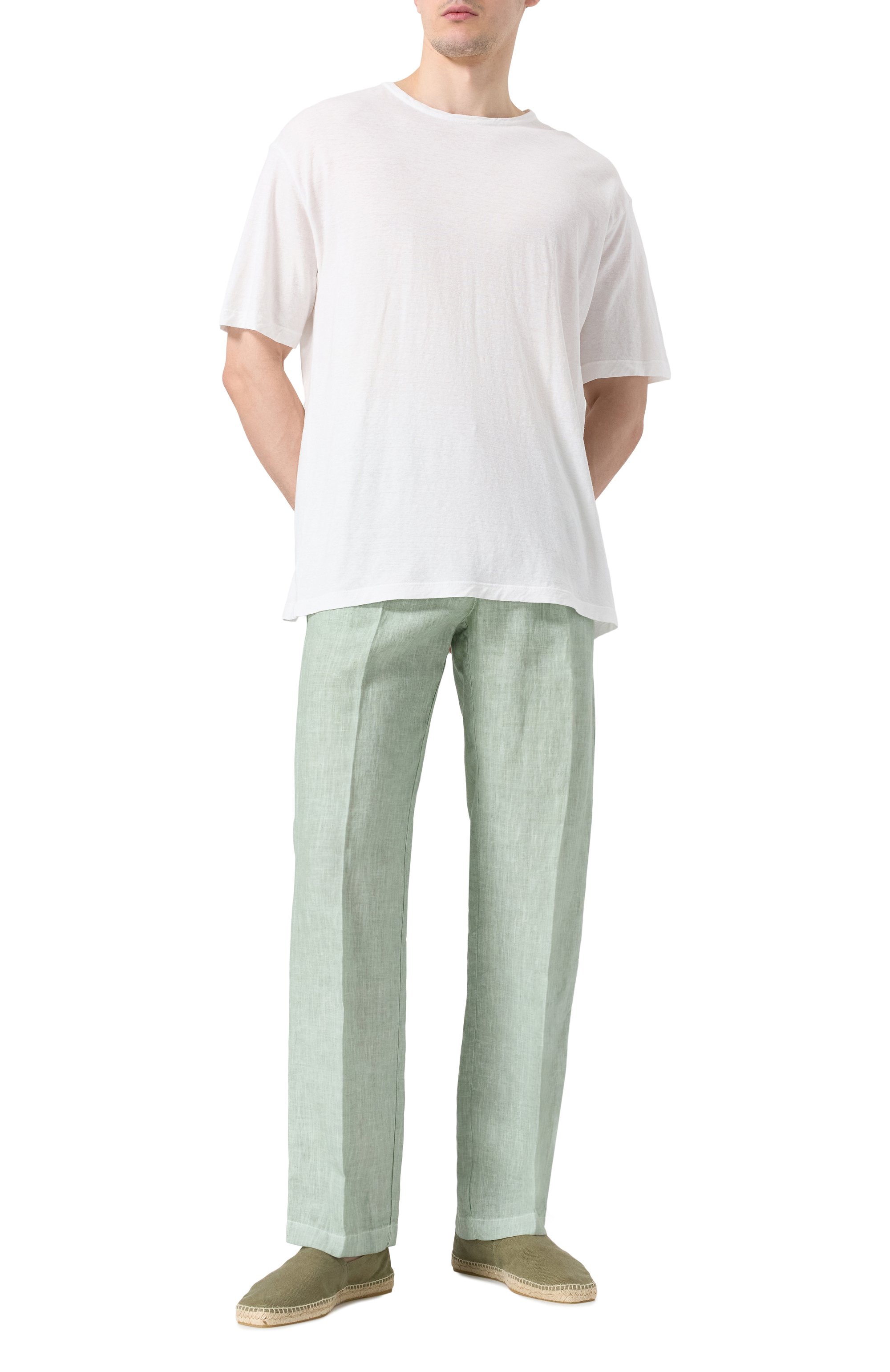 Футболка из хлопка и льна 120% LINO белого цвета по цене 19950 руб., арт. 32ALIM79GR/G308/S01, фото 2 Футболка из хлопка и льна 120% LINO, арт. 32ALIM79GR/G308/S01, фото 2