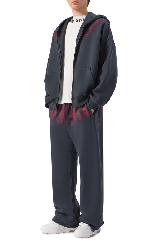 Хлопковые брюки Palm Angels PMCH025S26FLE003 Серый  PMCH025S26FLE003 Фото 2