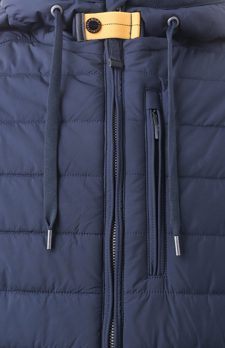 Мужской комбинированная толстовка PARAJUMPERS темно-синего цв�ета, арт. PMHYFP01 | Фото 6 (Рукава: Длинные; Материал подклада: Синтетический материал; Мужское Кросс-КТ: Толстовка-одежда; Длина (для топов): Стандартные; Стили: Кэжуэл; Материал внешний: Хлопок, Синтетический материал)