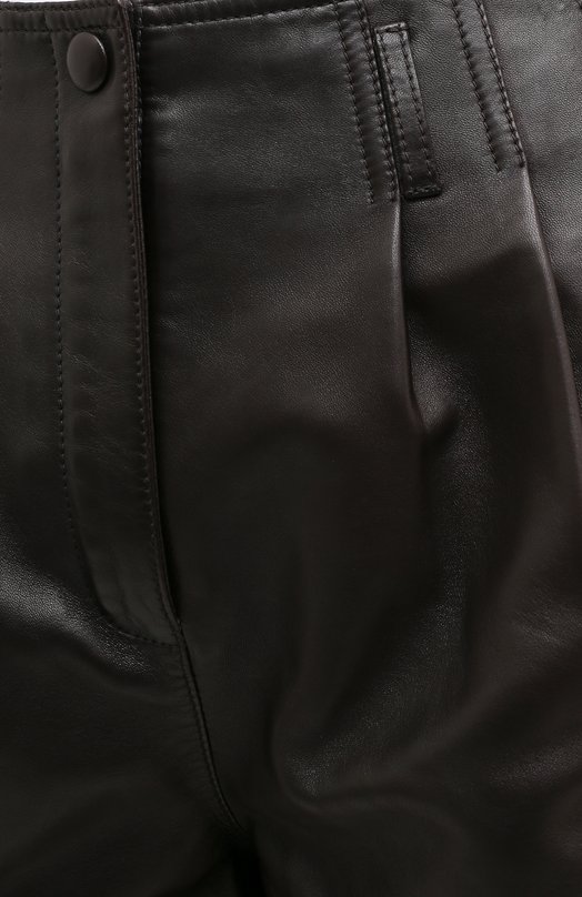 Кожаные шорты Saint Laurent Коричневый, фото 6