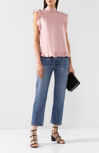 Топ с воротником-стойкой REDVALENTINO розового цвета по цене 23900 руб., арт. RR3AEA00/HGA, фото 2 Топ с воротником-стойкой REDVALENTINO, арт. RR3AEA00/HGA, фото 2