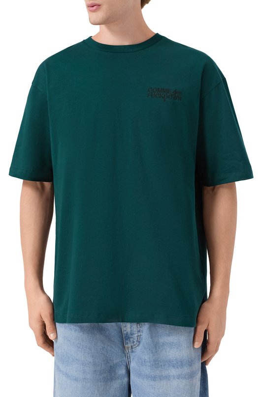 Хлопковая футболка Comme des Fuckdown CFABM01727 Зелёный  CFABM01727 Фото 3