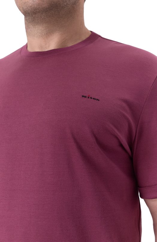 Хлопковая футболка Kiton UMK075312 Бордовый  UMK075312 Фото 5