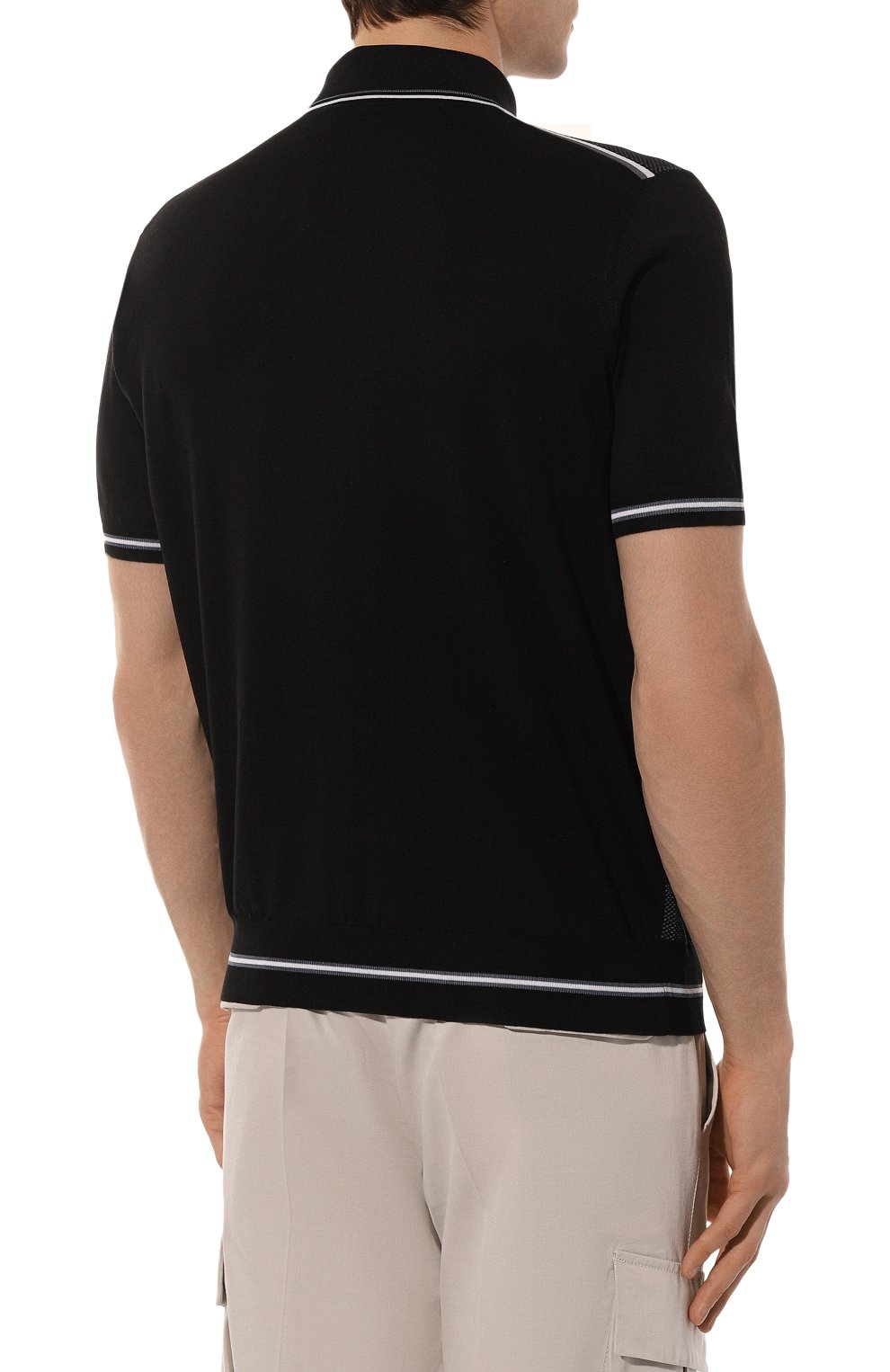 Поло из шелка и хлопка STEFANO RICCI темно-синего цвета по цене 108000 руб., арт. K818044P13/F23172, фото 4 Поло из шелка и хлопка STEFANO RICCI, арт. K818044P13/F23172, фото 4