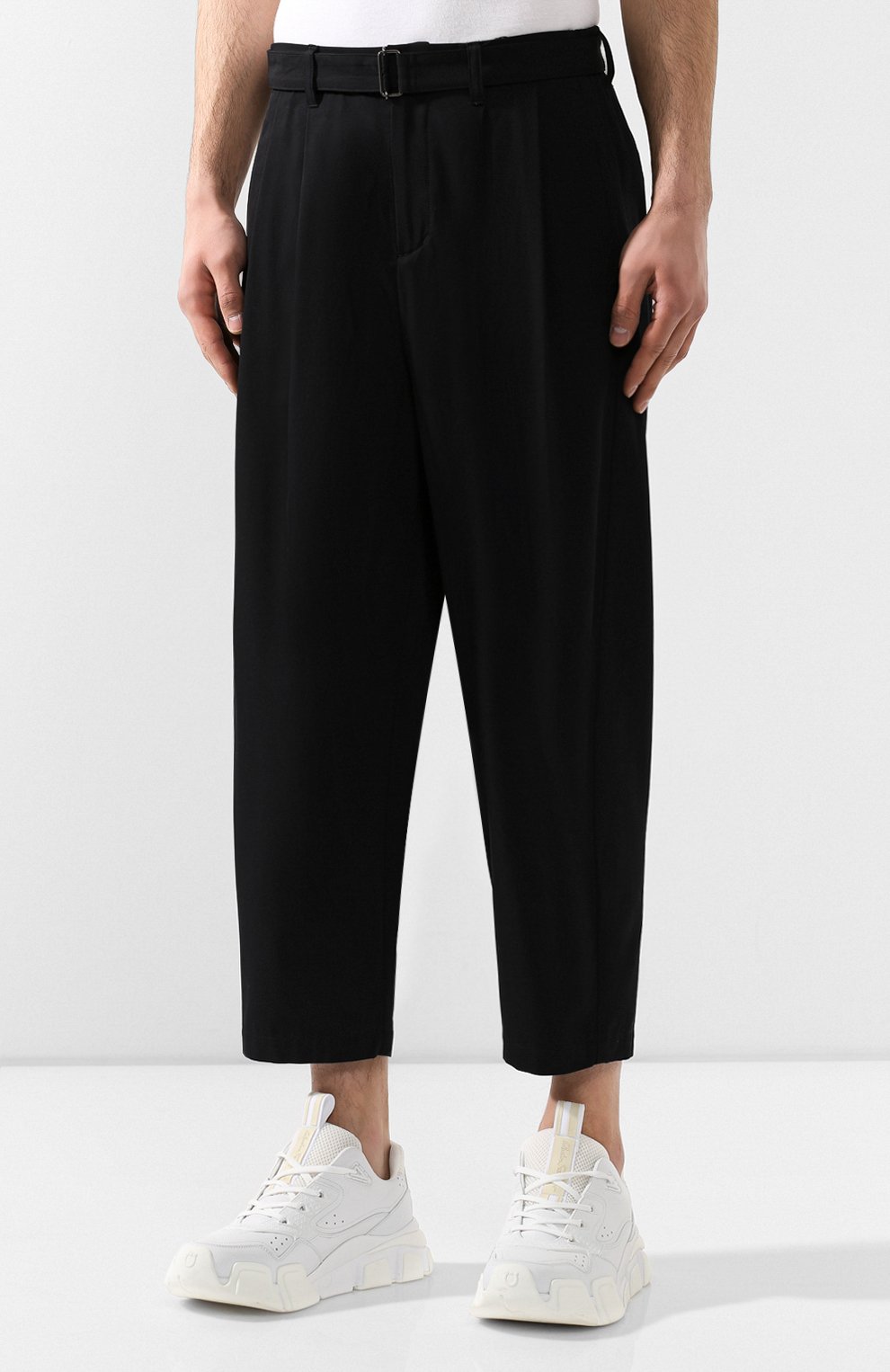 Хлопковые брюки KAZUYUKI KUMAGAI черного цвета по цене 29850 руб., арт. KP91-055, фото 3 Хлопковые брюки KAZUYUKI KUMAGAI, арт. KP91-055, фото 3