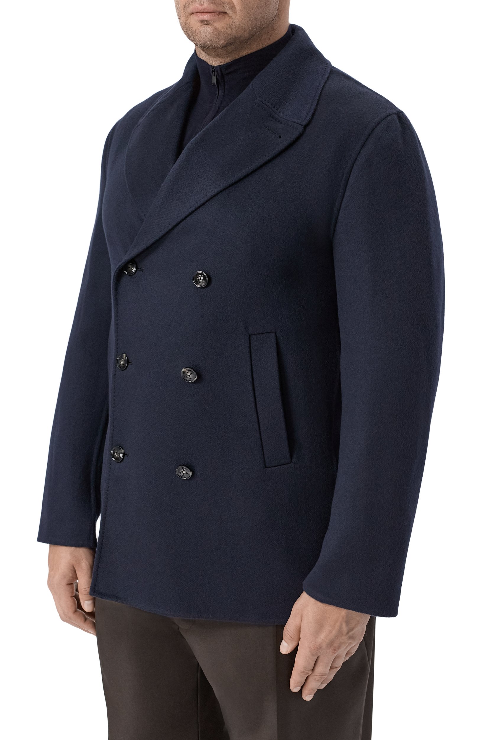 Кашемировое пальто KITON темно-синего цвета по цене 1045000 руб., арт. UW2471V0409L, фото 3 Кашемировое пальто KITON, арт. UW2471V0409L, фото 3