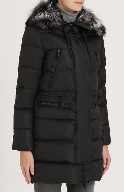 Приталенный стеганый пуховик с меховой отделкой капюшона MONCLER, арт. C2-093-49885-25-54155, фото 3