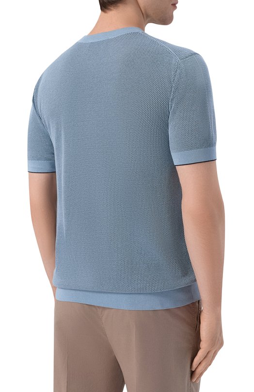 Джемпер из шелка и хлопка BOSS Camel 50560480 Голубой  50560480 Фото 4