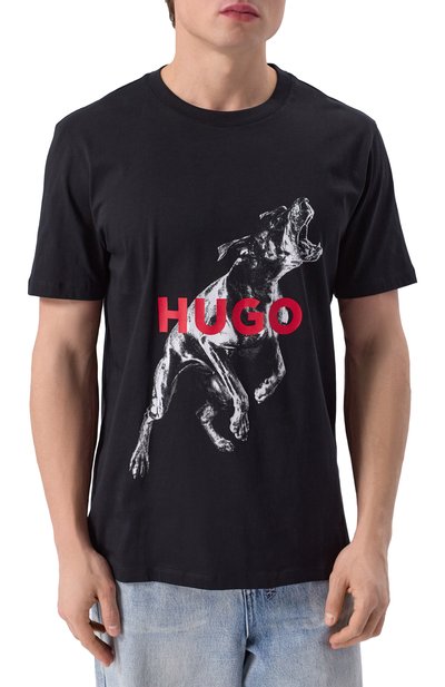 Хлопковая футболка HUGO, арт. 50530607, фото 3
