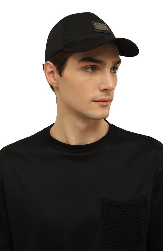 Хлопковая бейсболка Dolce & Gabbana GH590A/GF421 Чёрный  GH590A/GF421 Фото 2