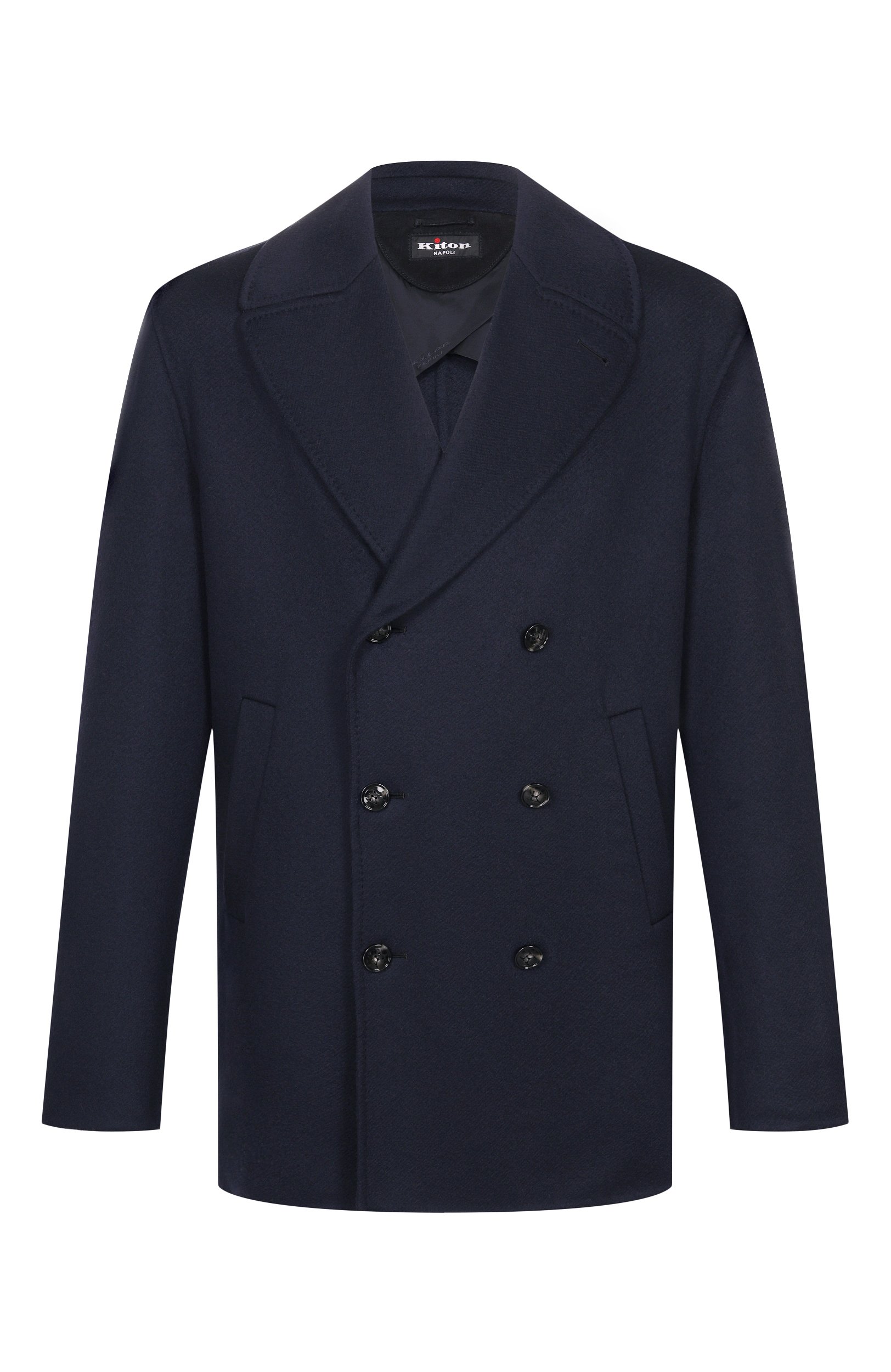 Кашемировое пальто KITON темно-синего цвета по цене 1045000 руб., арт. UW2471V0409L, фото 1 Кашемировое пальто KITON, арт. UW2471V0409L, фото 1