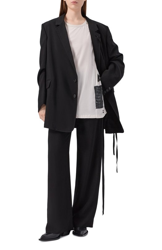 Хлопковая футболка Ann Demeulemeester B0013244/FA637 Белый  B0013244/FA637 Фото 2