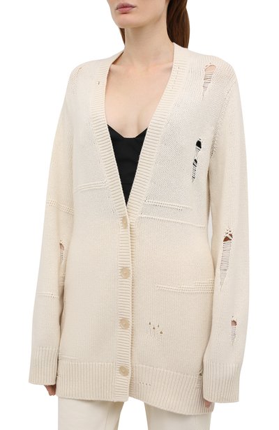 Шерстяной кардиган HELMUT LANG бежевого цвета по цене 39650 руб., арт. L01HW706, фото 3 Шерстяной кардиган HELMUT LANG, арт. L01HW706, фото 3