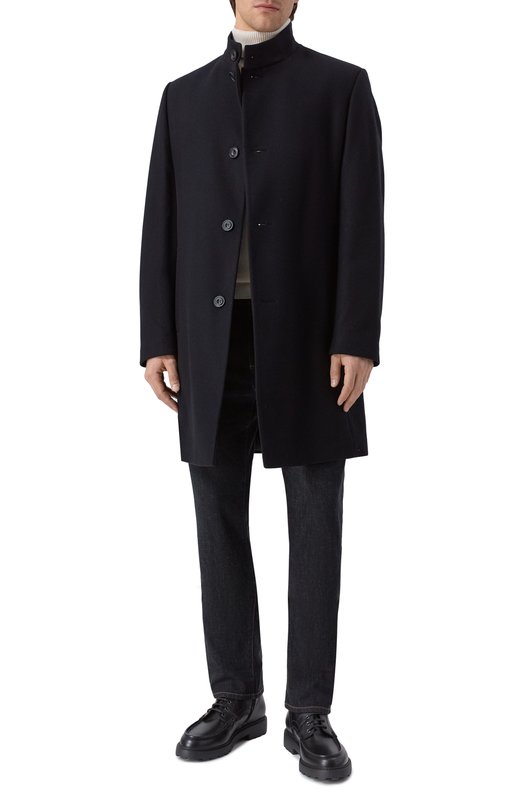 Шерстяное пальто HUGO 50546551 Чёрный  50546551 Фото 2