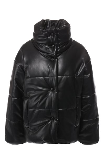 Женский пуховик из экокожи NANUSHKA, арт. HIDE_BLACK BLACK_VEGAN LEATHER