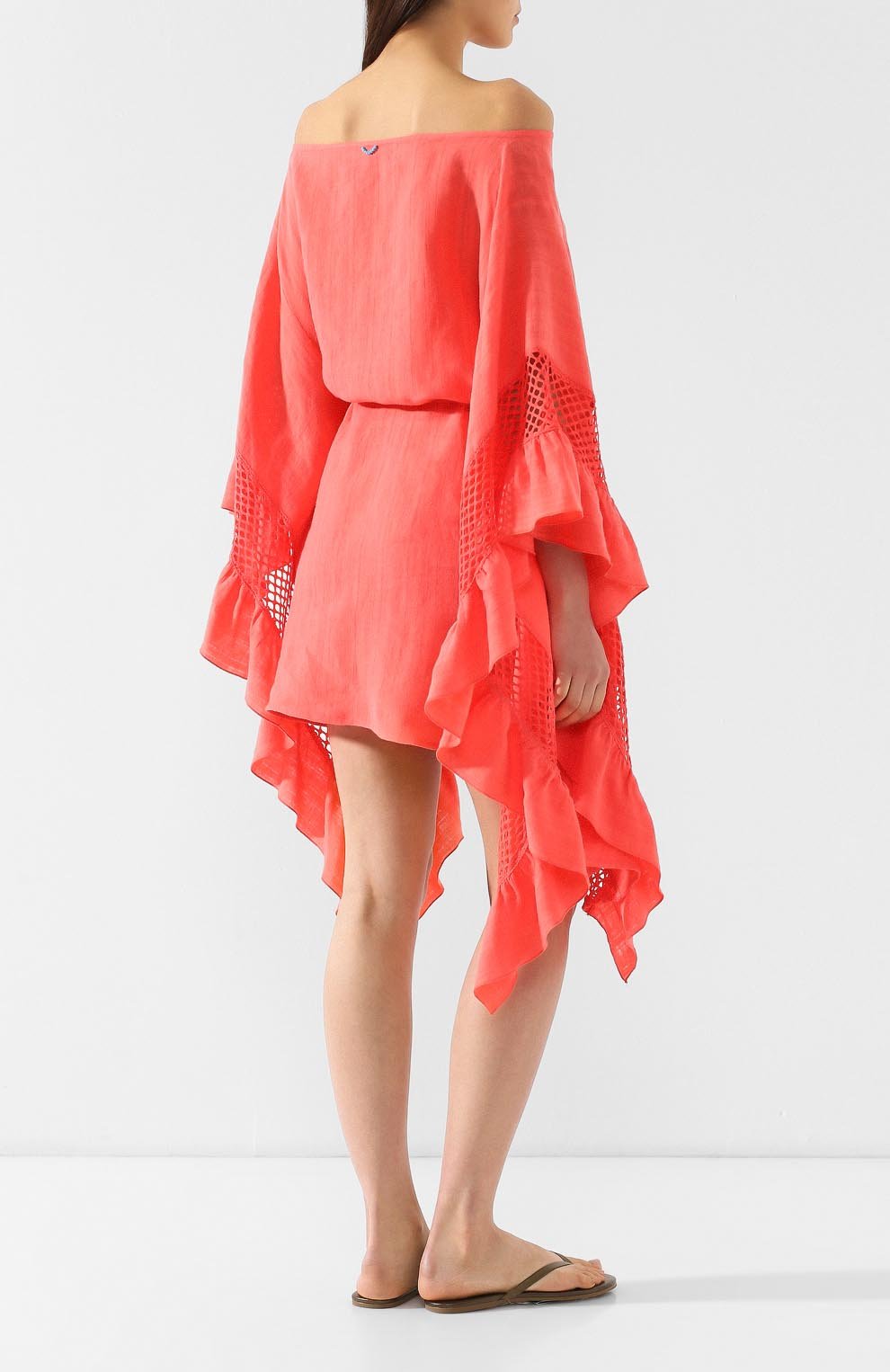 Льняная туника A MERE CO кораллового цвета по цене 34900 руб., арт. AMC/R19003, фото 4 Льняная туника A MERE CO, арт. AMC/R19003, фото 4