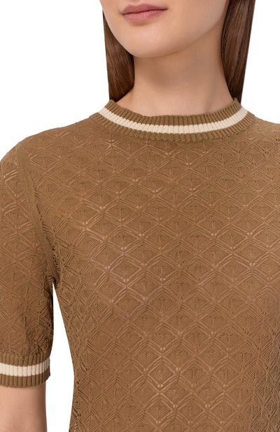 Хлопковый пуловер LORENA ANTONIAZZI бежевого цвета по цене 75300 руб., арт. E26110TM44A/1329, фото 5 Хлопковый пуловер LORENA ANTONIAZZI, арт. E26110TM44A/1329, фото 5