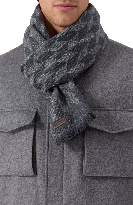 Шерстяной шарф Canali 06/TF00325 Серый  06/TF00325 Фото 2