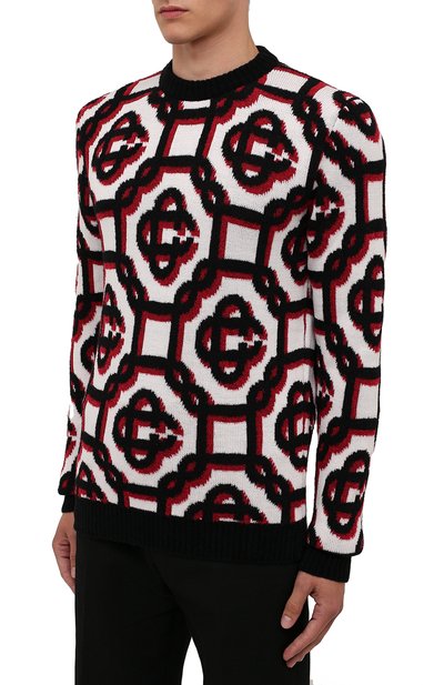 Шерстяной свитер CASABLANCA, арт. MF21-KW-097 0FF WHITE, фото 3