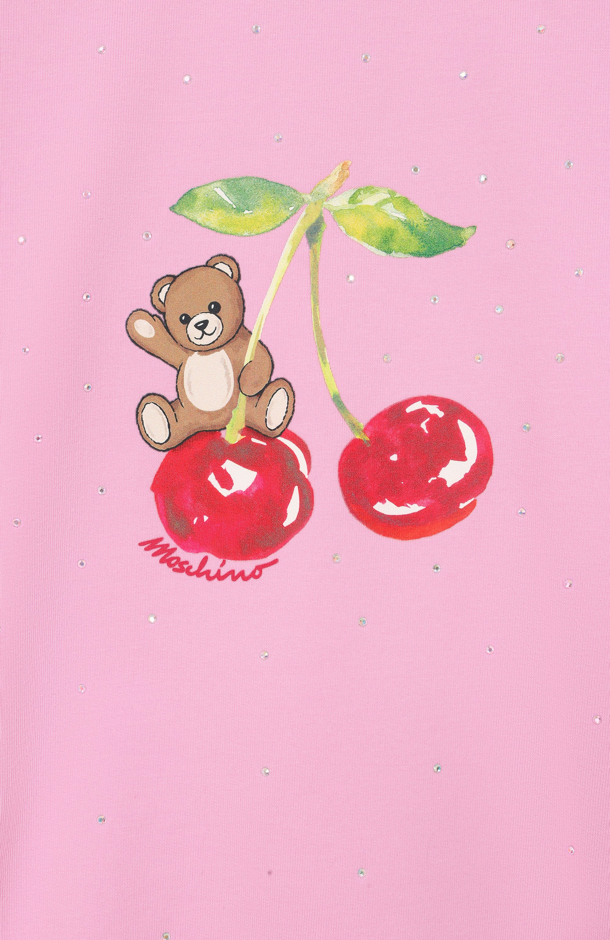 Хлопковый свитшот с отделкой стразами MOSCHINO, арт. HDF060/LDA25, фото 3