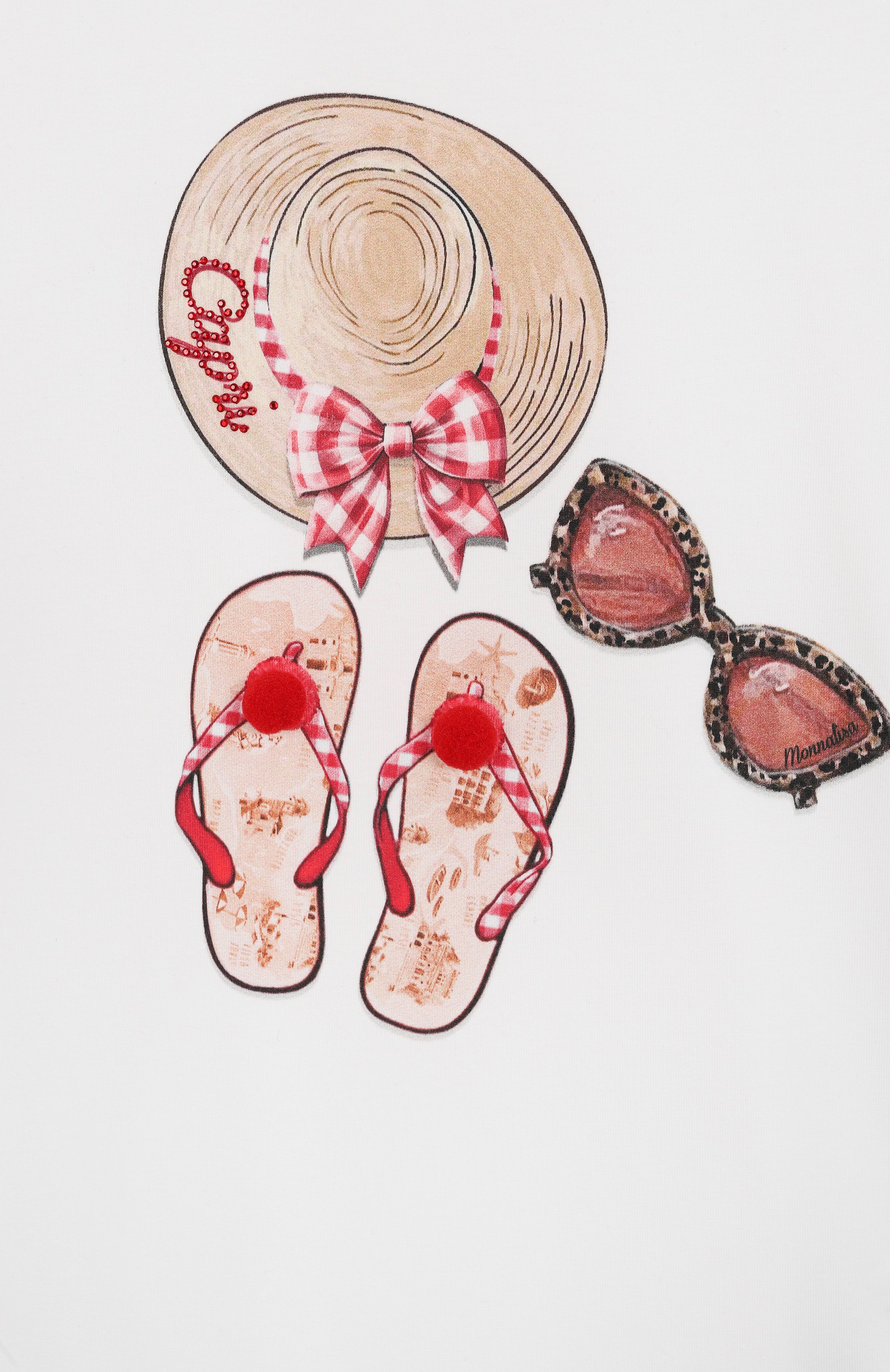 Хлопковая футболка MONNALISA, арт. 11E623, фото 3